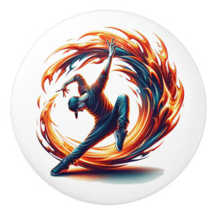 Bouton De Porte En Céramique Incendie De Rue Avec Énergie Urbaine