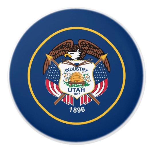 Bouton De Porte En Céramique Indicateur de l'État de l'Utah (Devant)