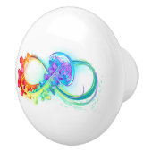 Bouton De Porte En Céramique Infinity avec Rainbow Jellyfish (Droite)