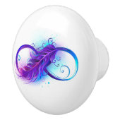 Bouton De Porte En Céramique Infinity with purple feather (Droite)