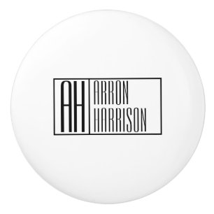 Bouton De Porte En Céramique Initiales minimes modernes et logo de nom