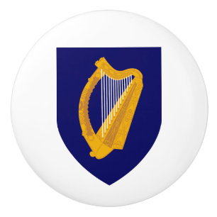 Bouton De Porte En Céramique Irlande pays blason armoiries symbole emblème lyre