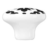 Bouton De Porte En Céramique Ironlace noir et blanc Vintage Damas (Côté)