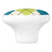 Bouton De Porte En Céramique Jacquard Bleu Et Vert (Côté)