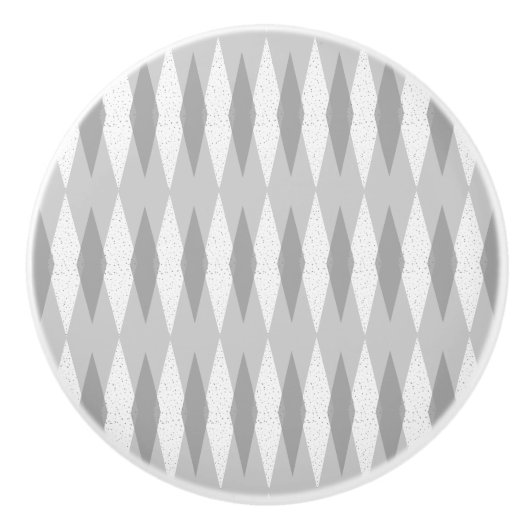 Bouton De Porte En Céramique Jacquard moderne gris du milieu du siècle Ceramic (Devant)