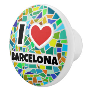 Bouton De Porte En Céramique J'aime Barcelone