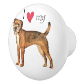 Bouton De Porte En Céramique J'aime ma frontière Terrier (Droite)