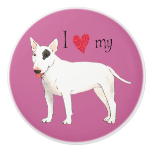 Bouton De Porte En Céramique J'aime mon bull-terrier