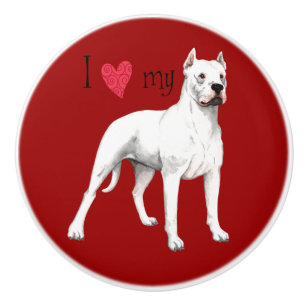 Bouton De Porte En Céramique J'aime mon Dogo