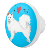 Bouton De Porte En Céramique J'aime mon Eskie (Droite)