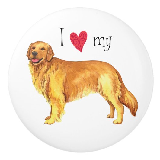 Bouton De Porte En Céramique J'aime mon or (Devant)