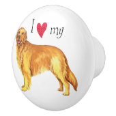 Bouton De Porte En Céramique J'aime mon or (Droite)