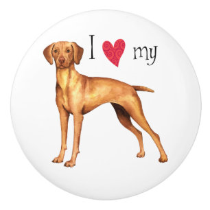 Bouton De Porte En Céramique J'aime mon Vizsla