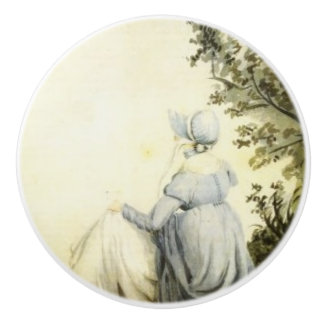 Bouton De Porte En Céramique Jane Austen watercolor portrait