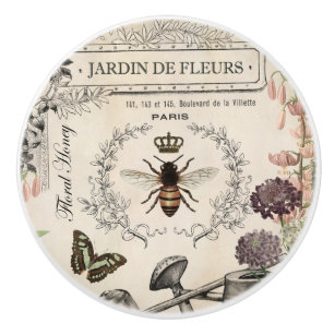 Bouton De Porte En Céramique Jardin français vintage moderne d'abeille