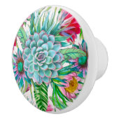 Bouton De Porte En Céramique Jardin tropical succulent (Droite)