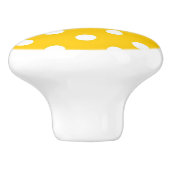 Bouton De Porte En Céramique Jaune avec pois blancs (Côté)