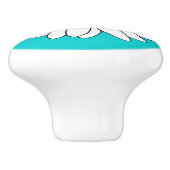 Bouton De Porte En Céramique Jaune Turquoise & Blanc Daisy (Côté)