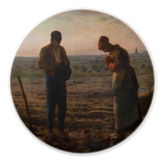 Bouton De Porte En Céramique Jean-François Millet - L'Angelus (Devant)