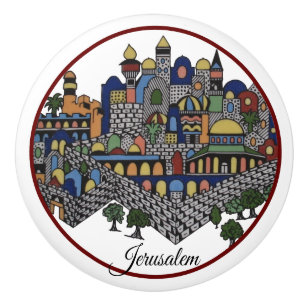 Bouton De Porte En Céramique Jérusalem colorée