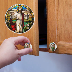 Bouton De Porte En Céramique Jésus priant