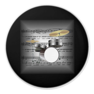 Bouton De Porte En Céramique Jeu de tambour ~ Coussin de musique 3D en feuille 