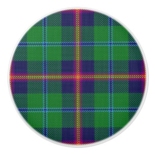 Bouton De Porte En Céramique Jeune plaid de tartan de clan écossais de