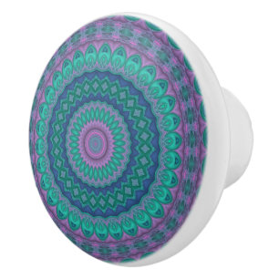 Bouton De Porte En Céramique Jewel Tone Mandala