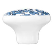 Bouton De Porte En Céramique Joli Boho bleu et blanc floral (Côté)