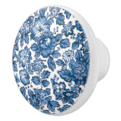 Bouton De Porte En Céramique Joli Boho bleu et blanc floral (Droite)