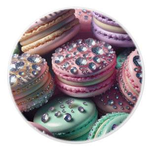 Bouton De Porte En Céramique Joli Macaron Bling
