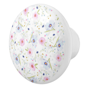 Bouton De Porte En Céramique Joli motif floral