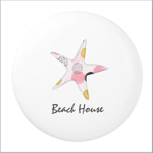 Bouton De Porte En Céramique Joli Starfish Beach House Abstrait