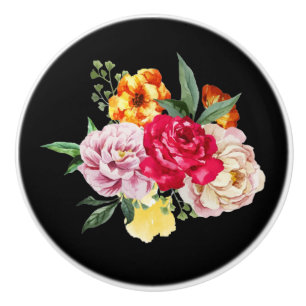 Bouton De Porte En Céramique Joli, Vintage, Rose, Floral, Ceramic Knob