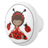 Bouton De Porte En Céramique Jolie fille Red Ladybug (Droite)