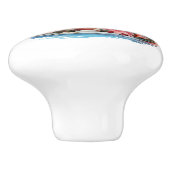 Bouton De Porte En Céramique Jolie maison rose flamingo (Côté)