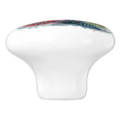 Bouton De Porte En Céramique Jolie maison rose flamingo (Côté)