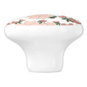 Bouton De Porte En Céramique Jolie Pêche Florale (Côté)
