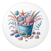 Bouton De Porte En Céramique Jolie plage abritant des coquillages (Devant)