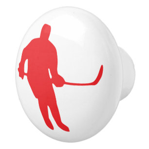 Bouton De Porte En Céramique Joueur de hockey sur tiroir pour les distributeurs