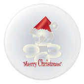 Bouton De Porte En Céramique Jour Noël (Devant)