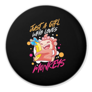 Bouton De Porte En Céramique Juste Une Fille Qui Aime Les Singes