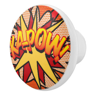 Bouton De Porte En Céramique KA-POW Amusement Art Populaire de Bande Dessinée R
