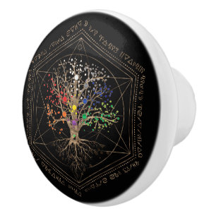Bouton De Porte En Céramique Kabbalah l'arbre de vie