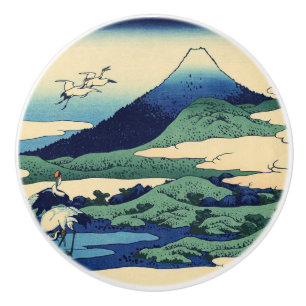 Bouton De Porte En Céramique Katsushika Hokusai - Umegawa dans la province de S