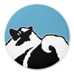 Bouton De Porte En Céramique Keeshond Graphics - Cute Original Chig Art
