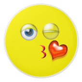 Bouton De Porte En Céramique Kiss Emoji (Devant)