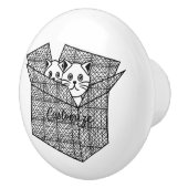 Bouton De Porte En Céramique Kittens dans une boîte Thunder_Cove (Droite)