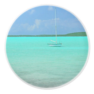 BOUTON DE PORTE EN CÉRAMIQUE KNOB CÉRAMIQUE/BATEAU À VOILE PERSONNALISÉE/MER BL