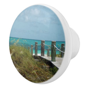 BOUTON DE PORTE EN CÉRAMIQUE KNOB CÉRAMIQUE / BOIS BOARDWALK À TRAVERS LA GRASS
